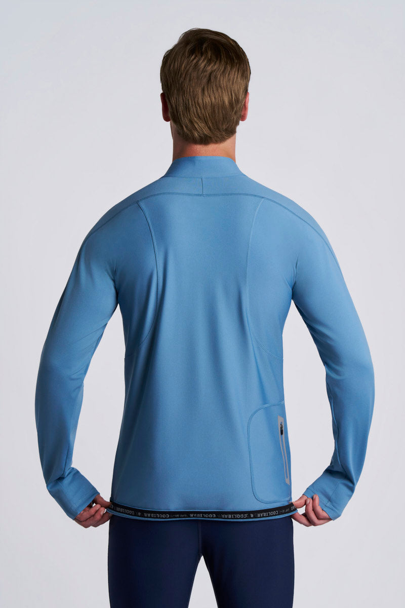 Men's Nocona Zip Rash Guard | White UPF 50+