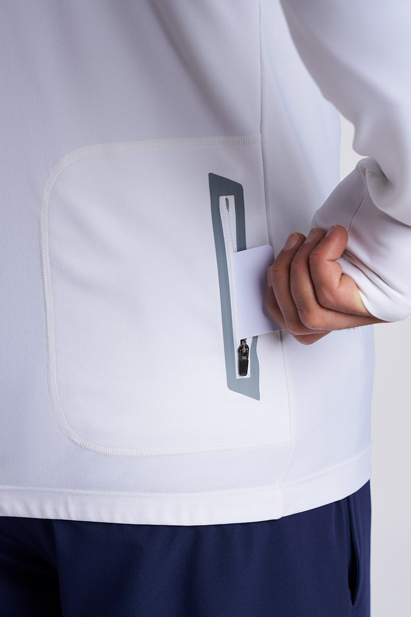 Men's Nocona Zip Rash Guard | White UPF 50+