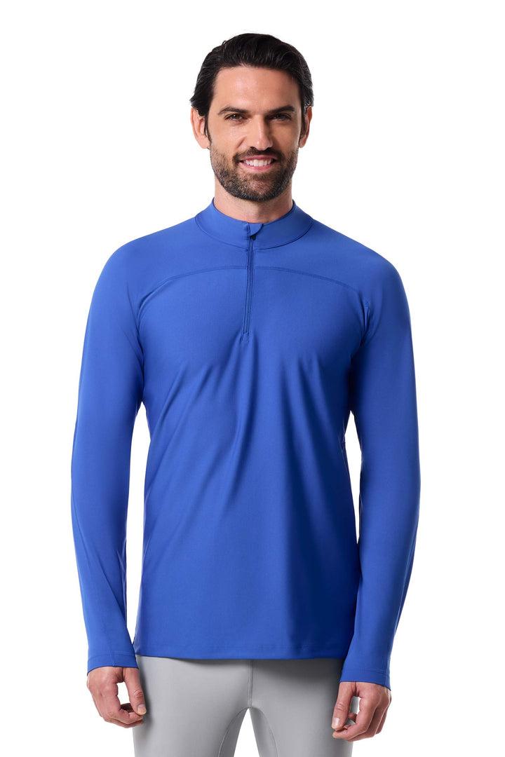 Men's Nocona Zip Rash Guard | Baja Blue UPF 50+
