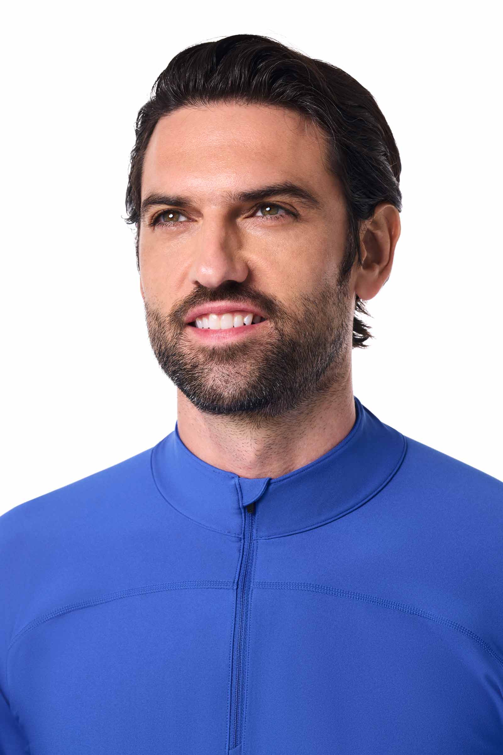 Men's Nocona Zip Rash Guard | Baja Blue UPF 50+