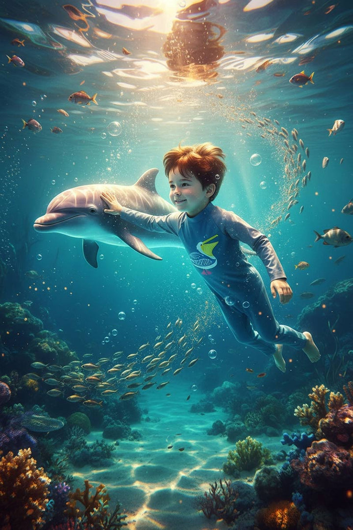 Baby Beach One-Piece Swimsuit | Malibu Blue Happy Pelican