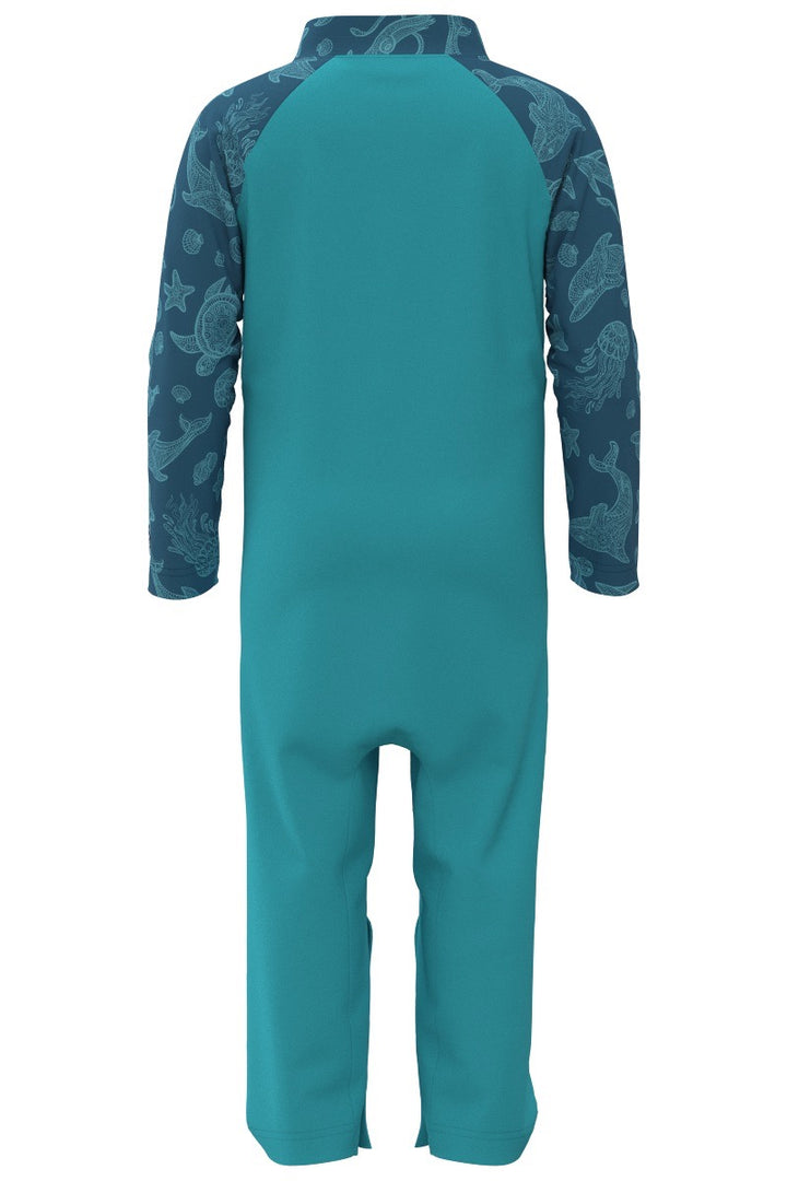 Baby Beach One-Piece Swimsuit | Blue Curacao Swimming Turtle