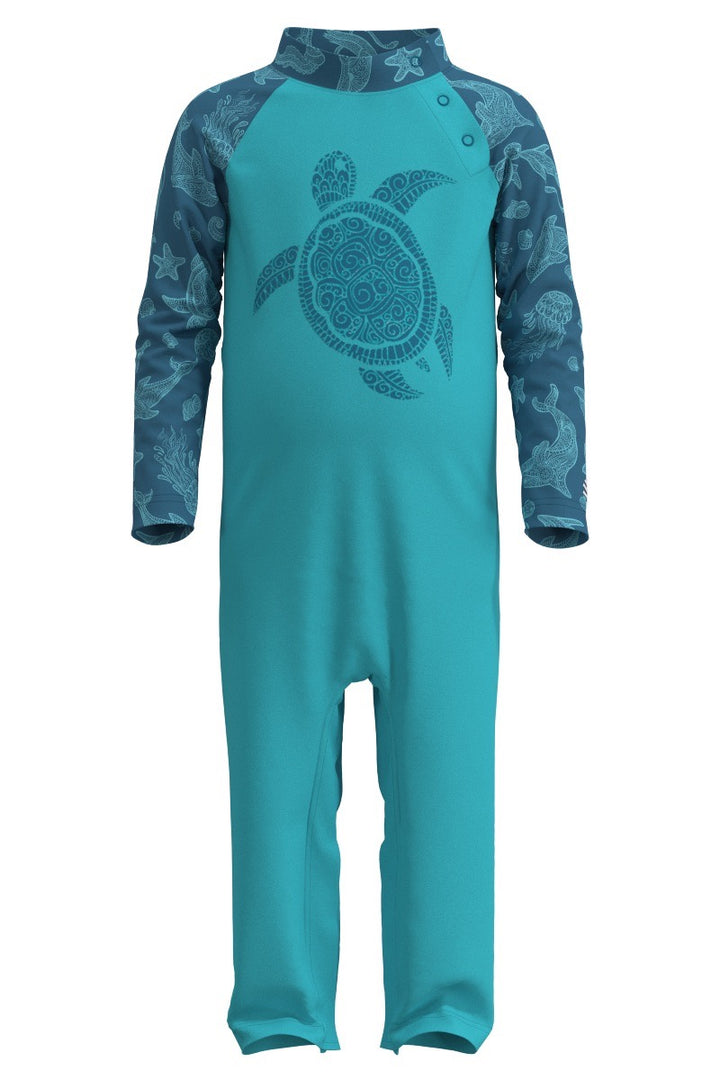 Baby Beach One-Piece Swimsuit | Blue Curacao Swimming Turtle