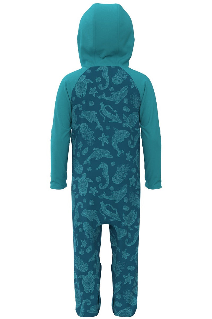 Baby's Full-Coverage Swimsuit | Blue Curacao Colorblock