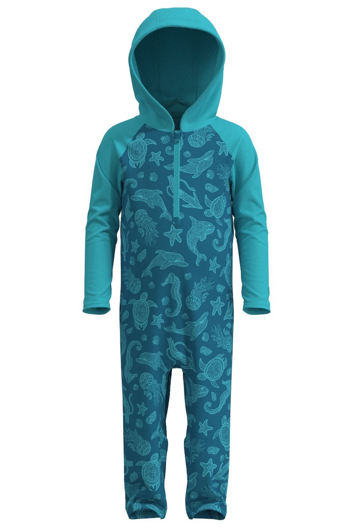 Baby's Full-Coverage Swimsuit | Blue Curacao Colorblock