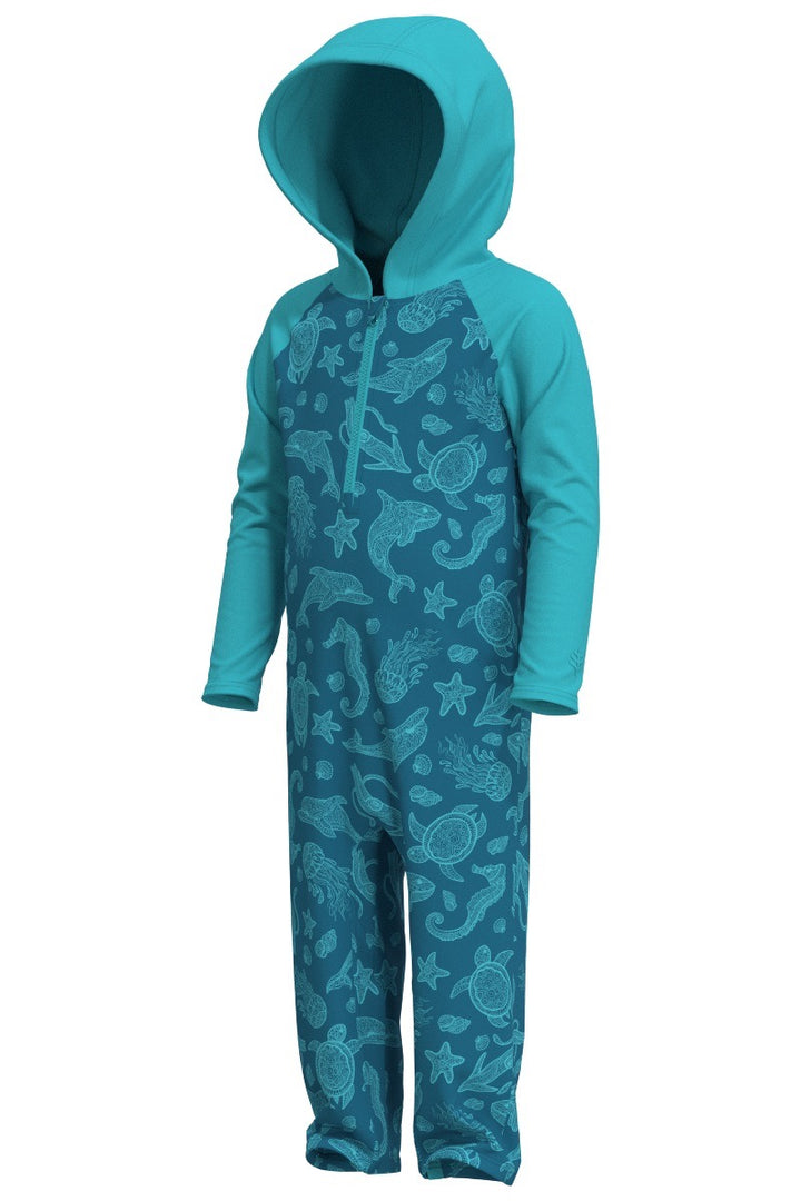 Baby's Full-Coverage Swimsuit | Blue Curacao Colorblock