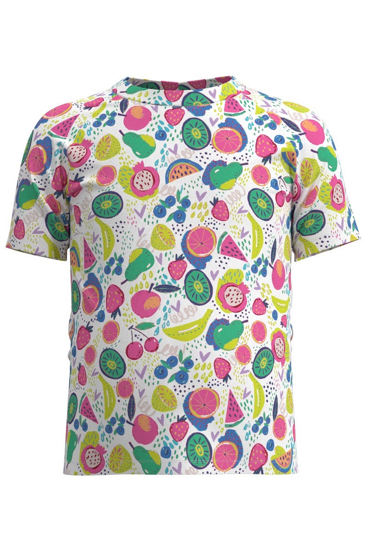 Kid's Surf Short Sleeve Swim Shirt | White Fruit Party