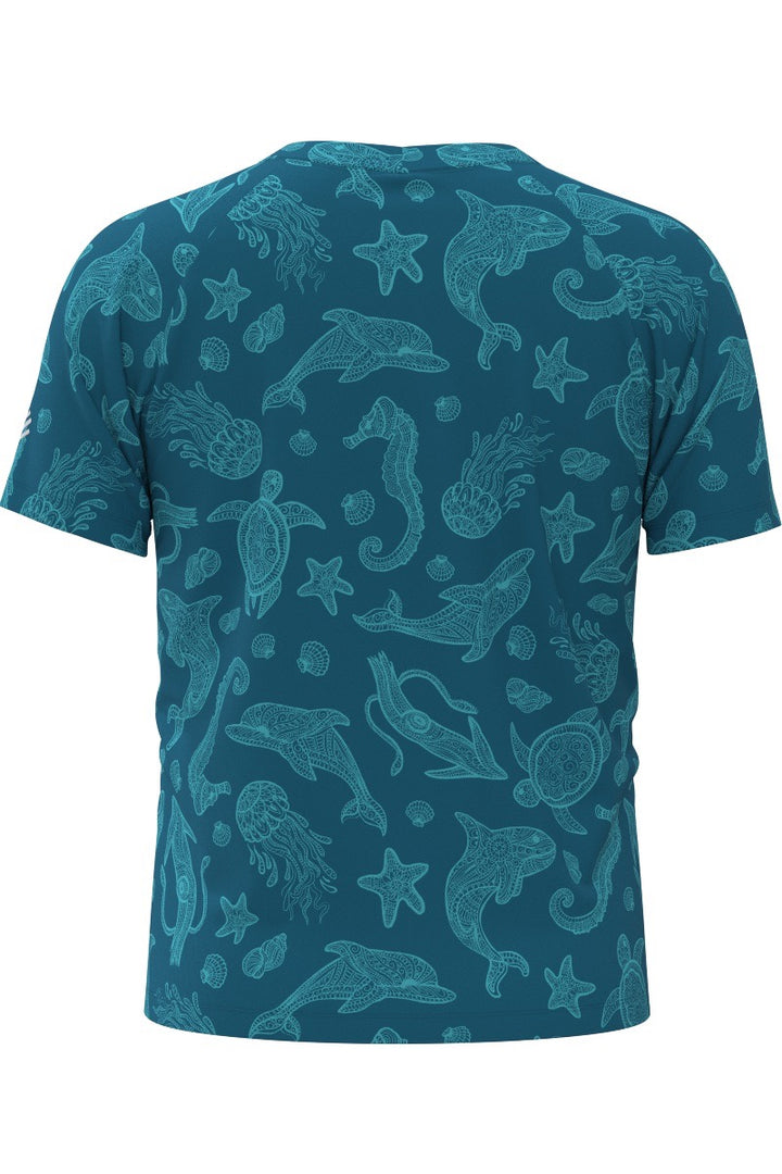 Kid's Surf Short Sleeve Swim Shirt | Bluejay Ocean Animals