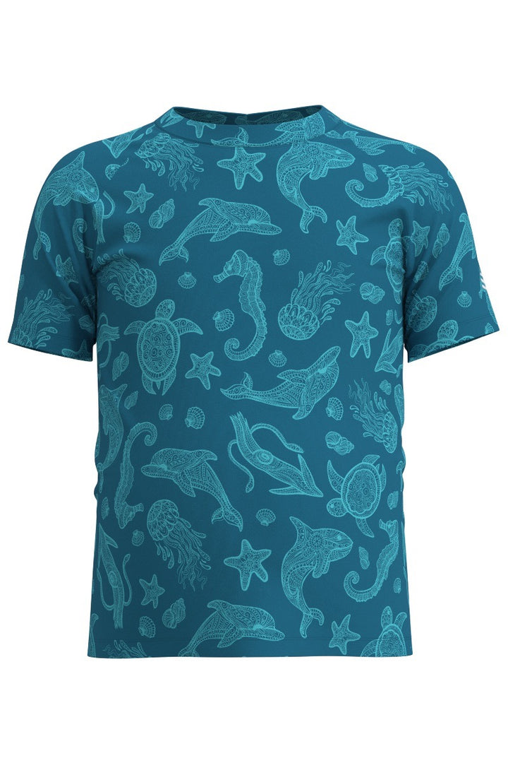 Kid's Surf Short Sleeve Swim Shirt | Bluejay Ocean Animals