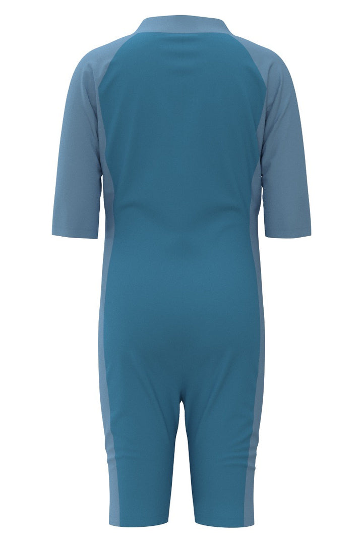 Kid's Neck-to-Knee Swimsuit | Arctic Blue Colorblock