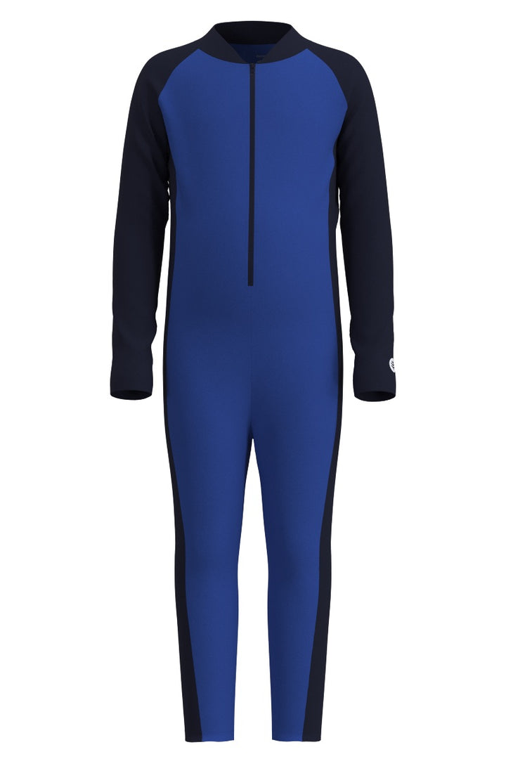 Kids' Neck-to-Ankle Swimsuit | Baja Blue Colorblock