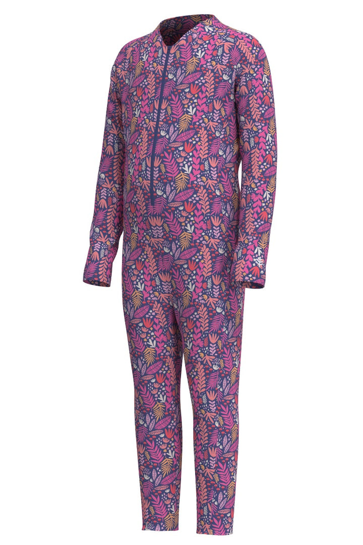 Kids' Neck-to-Ankle Swimsuit | Future Dusk Blooming Forest