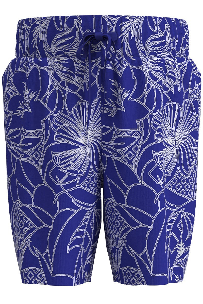 Boy's Island Swim Trunks | Malibu Blue Shell UPF 50+