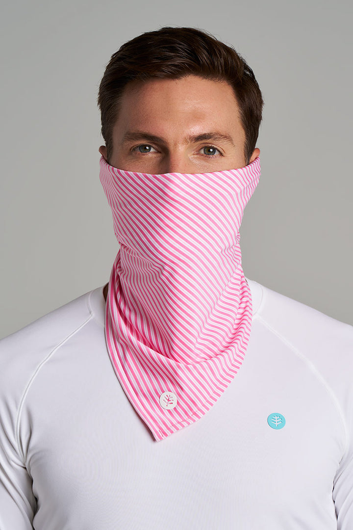 Unisex Performance Sun Bandana | Flamingo Pink/White Stripe