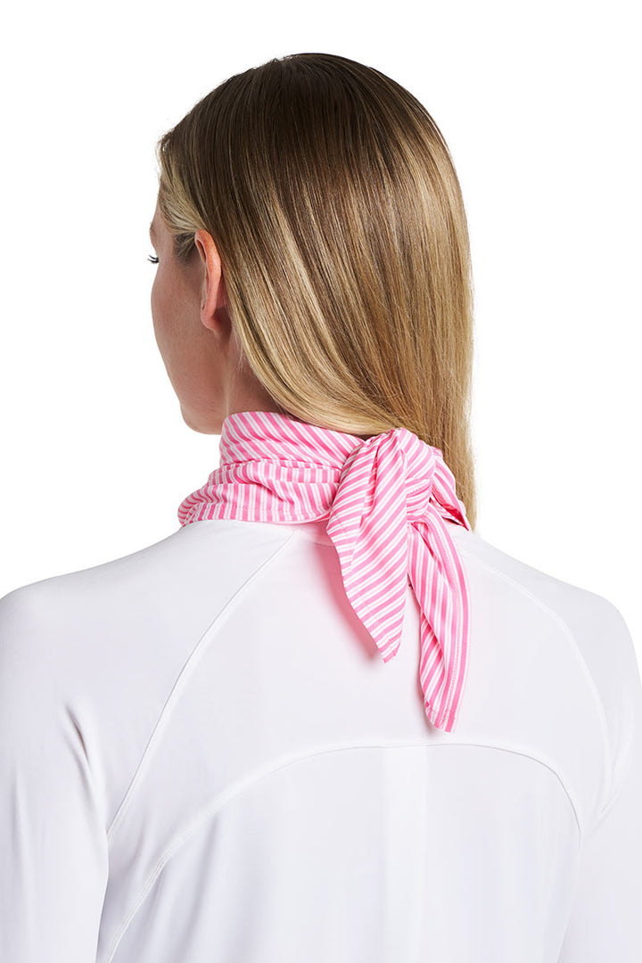 Unisex Performance Sun Bandana | Flamingo Pink/White Stripe