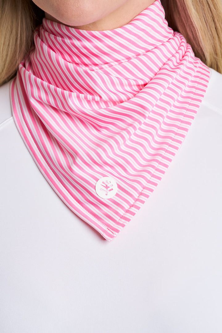 Unisex Performance Sun Bandana | Flamingo Pink/White Stripe