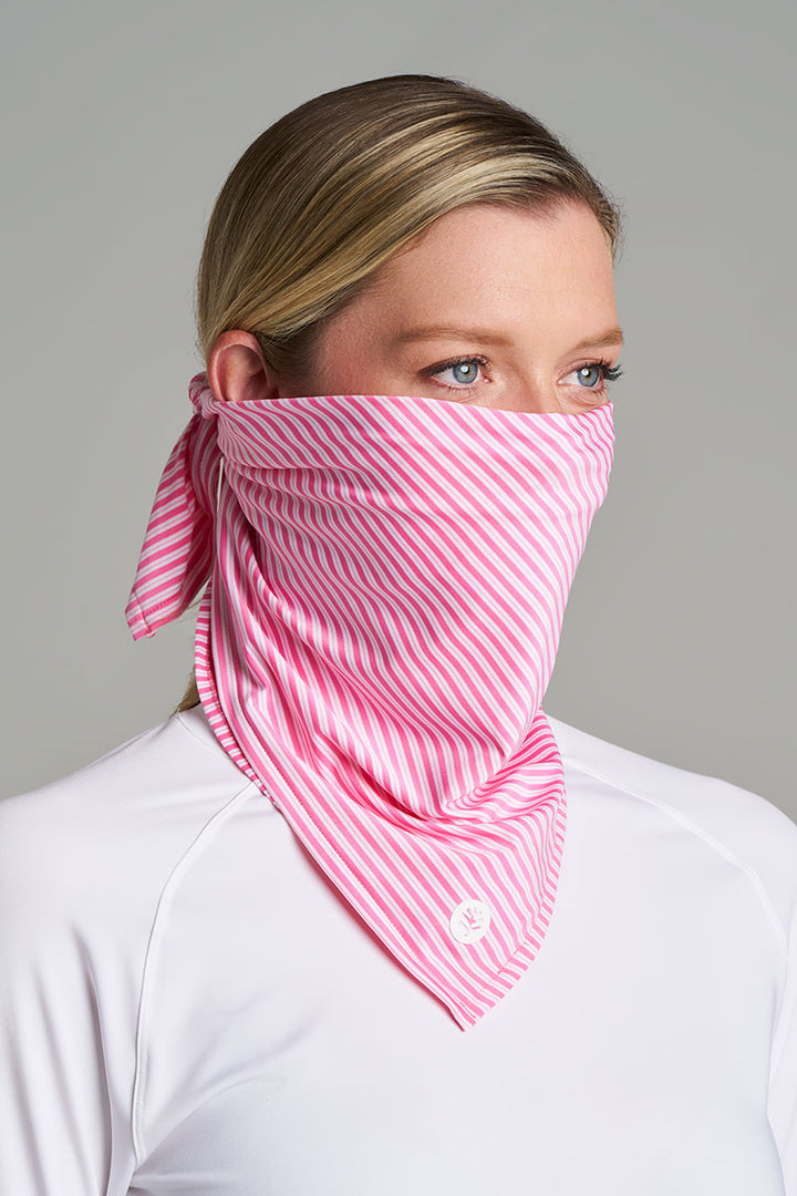 Unisex Performance Sun Bandana | Flamingo Pink/White Stripe