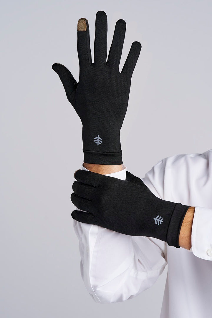 coolibar handschuhe Unisex Gannett Full Finger Gloves | Black | UPF 50+