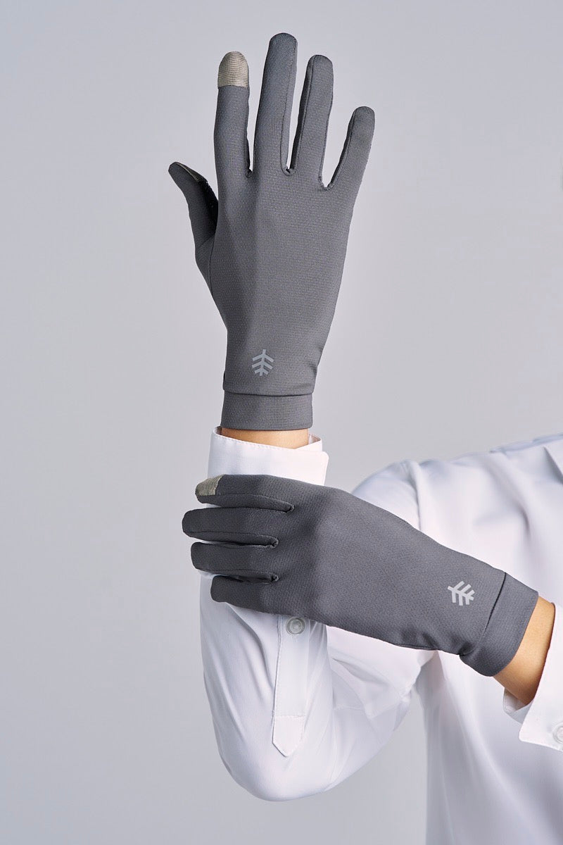 Unisex Gannett Full Finger Gloves | Charcoal UPF 50+