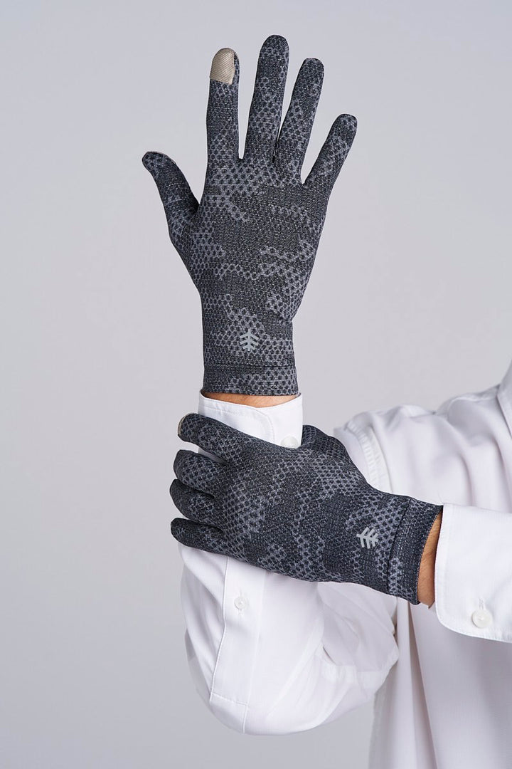 Full Finger UV Sun Gloves | Charcoal Coolibar Camo