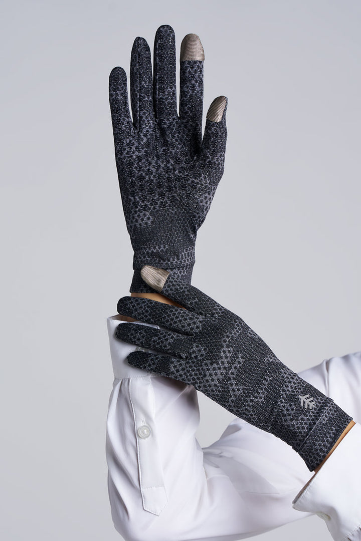 Full Finger UV Sun Gloves | Charcoal Coolibar Camo