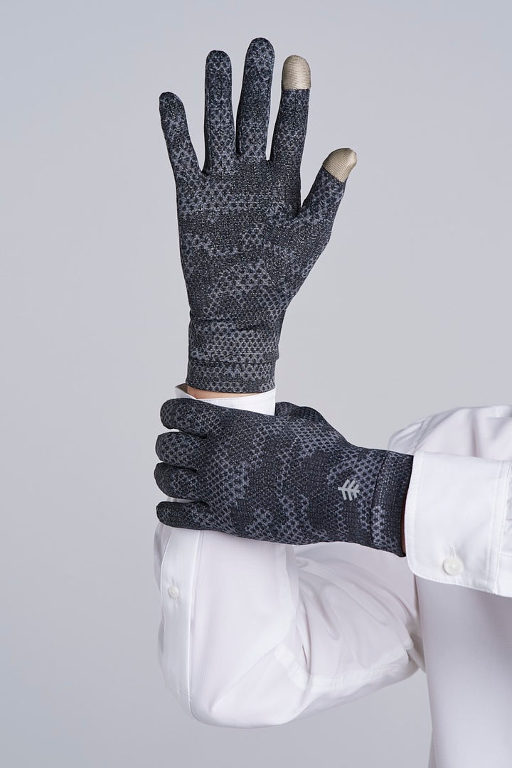 Full Finger UV Sun Gloves | Charcoal Coolibar Camo