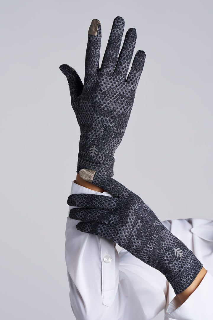 Full Finger UV Sun Gloves | Charcoal Coolibar Camo