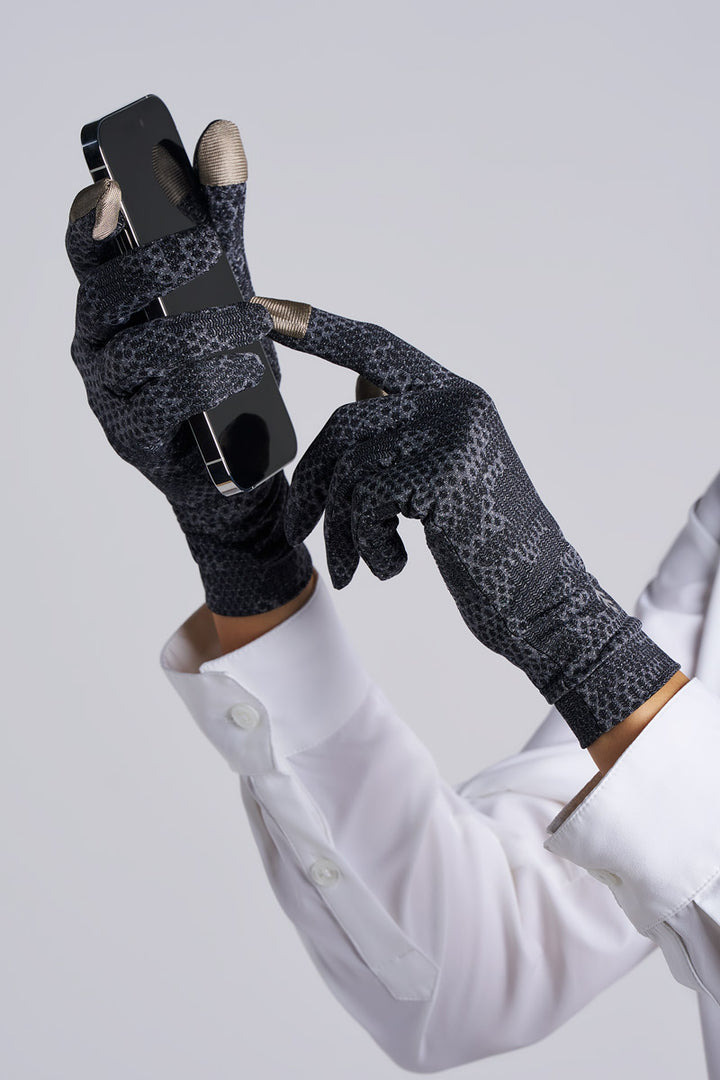 Full Finger UV Sun Gloves | Charcoal Coolibar Camo