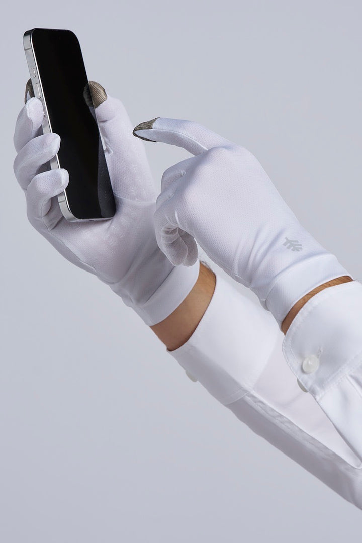 Full Finger UV Sun Gloves | White