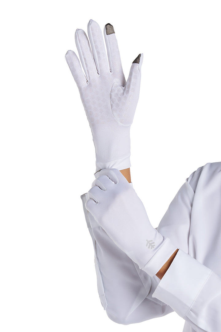 Full Finger UV Sun Gloves | White
