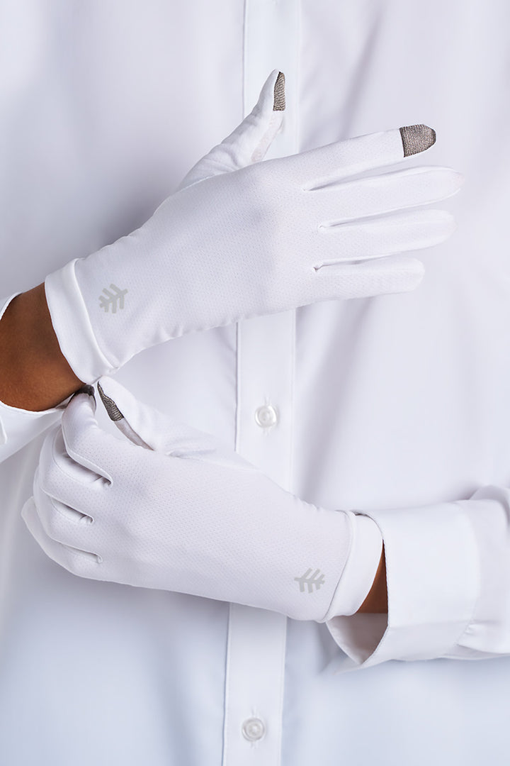 Full Finger UV Sun Gloves | White