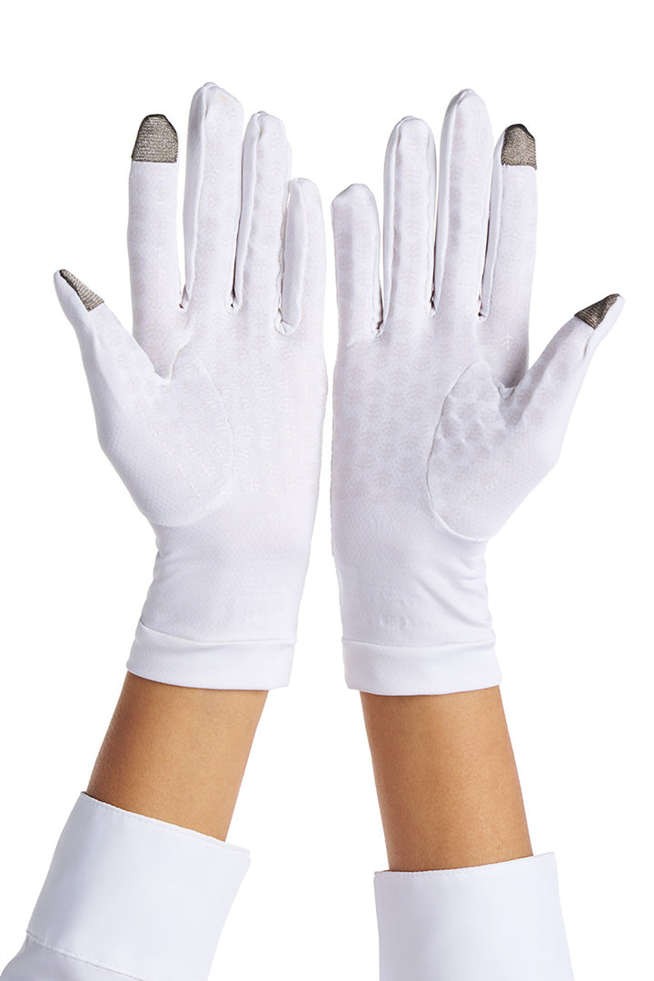 Full Finger UV Sun Gloves | White