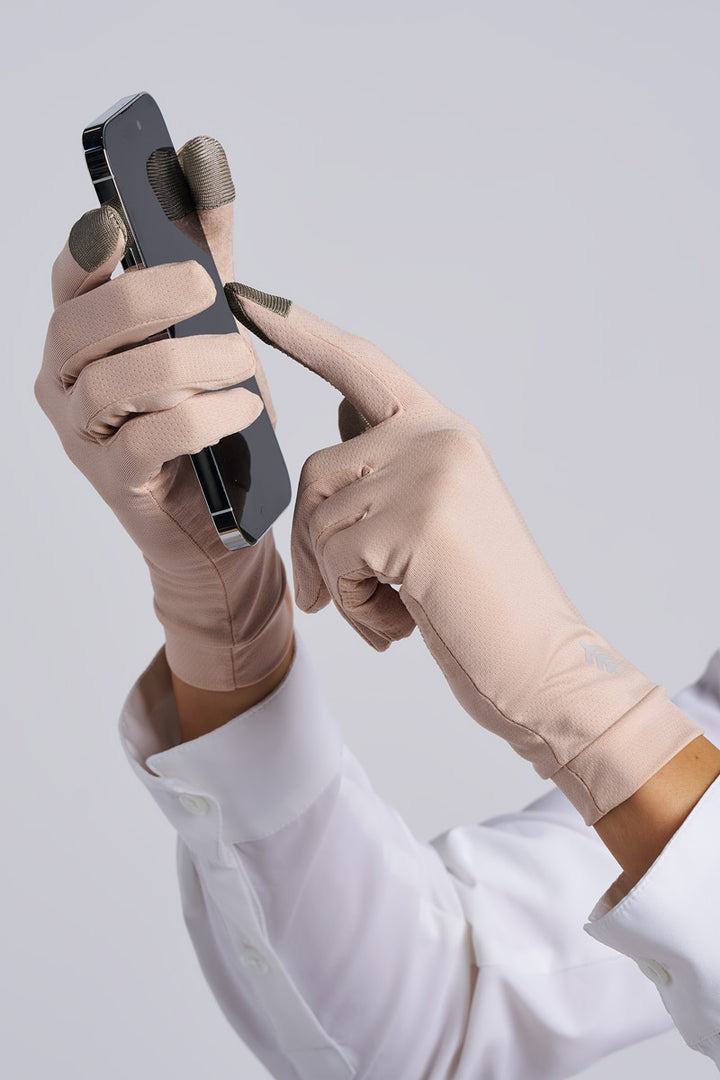 Full Finger UV Sun Gloves  | Beige
