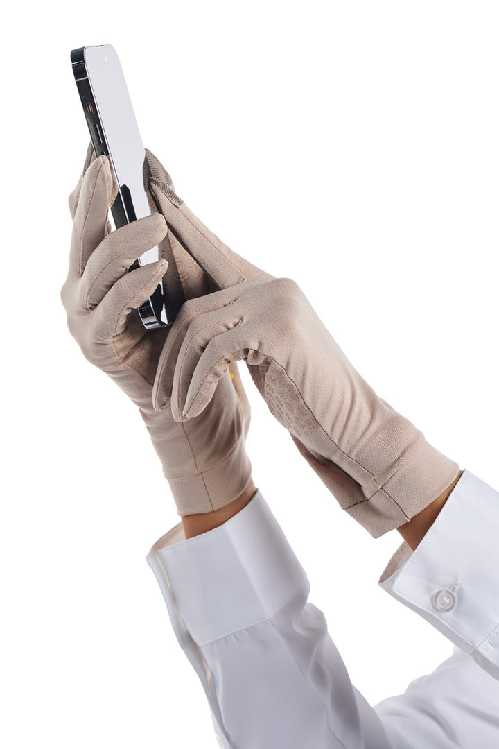 Full Finger UV Sun Gloves | Pale Khaki