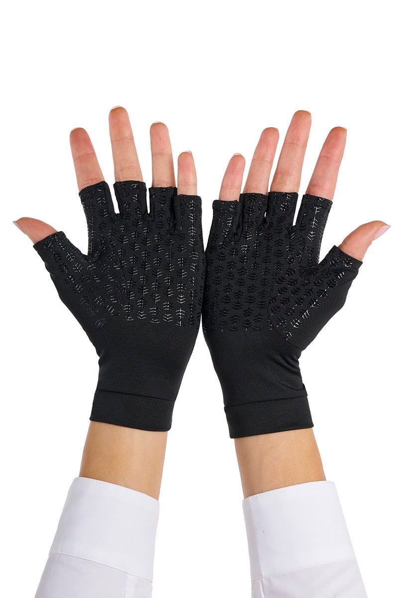 Ouray Fingerless Gloves | Black UPF 50+