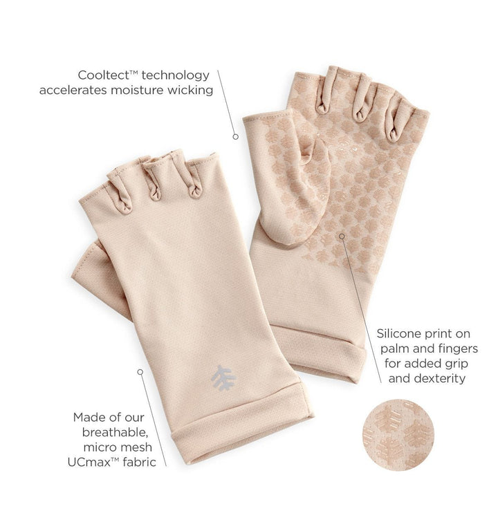 Coolibar Ouray UV Fingerless Sun Gloves UPF 50+, White / XL