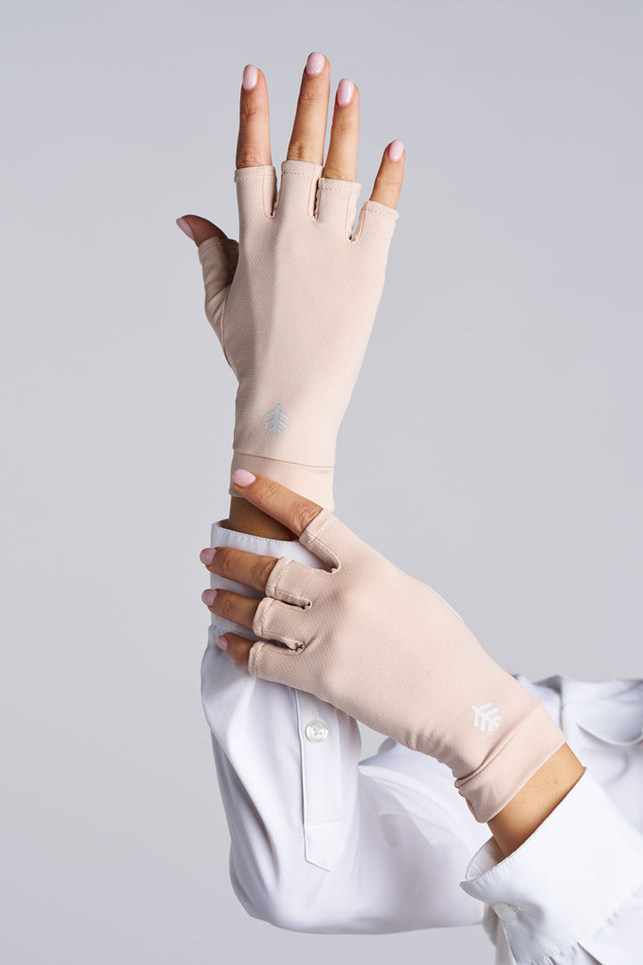 Fingerless UV Sun Gloves | Pale Khaki