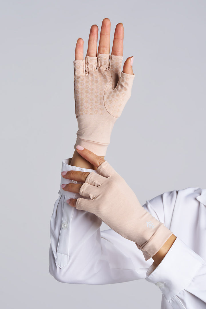 Fingerless UV Sun Gloves | Pale Khaki