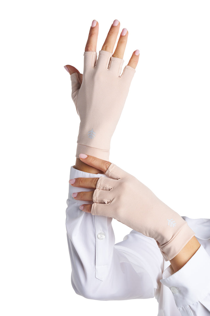 Fingerless UV Sun Gloves | Pale Khaki