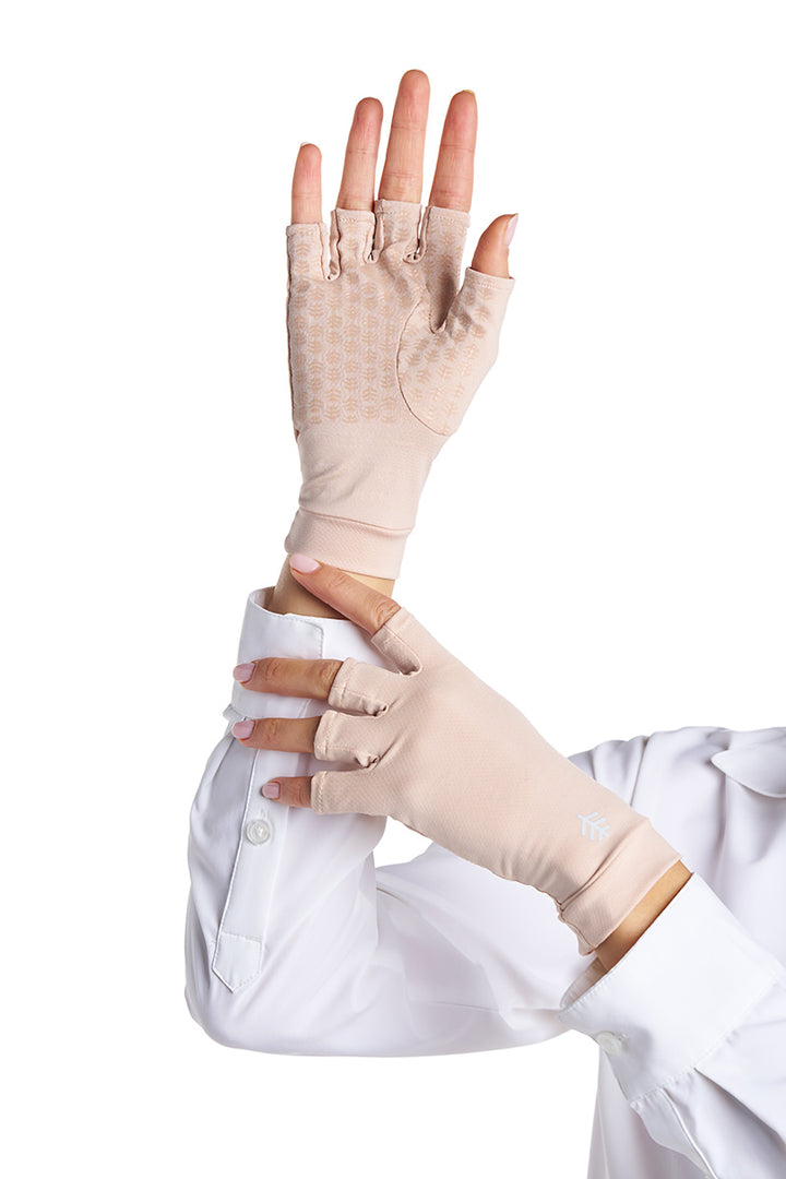 Fingerless UV Sun Gloves | Pale Khaki