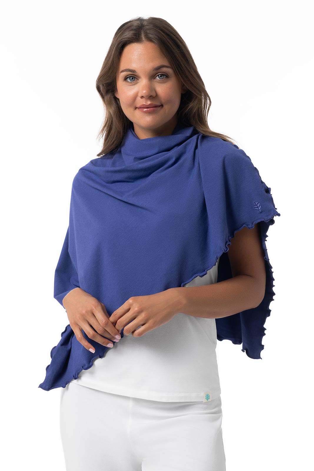 Women's Savannah Sun Blanket | White/Navy Stripe UPF 50+