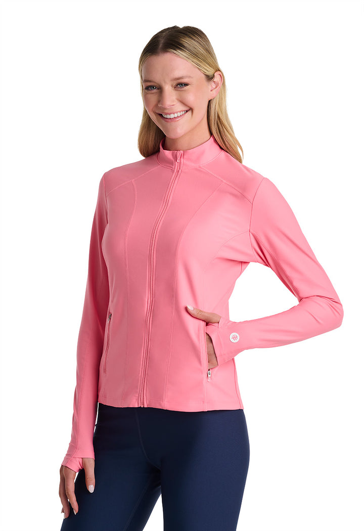Women's Fitted Swim Jacket with Full Zip | Flamingo Pink