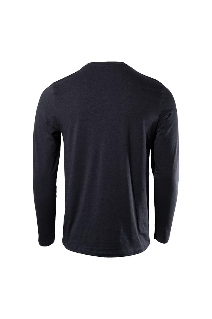 Coolibar Men's UPF 50+ Morada Everyday Long Sleeve V-Neck T-Shirt | UV Clothing for Men | Black