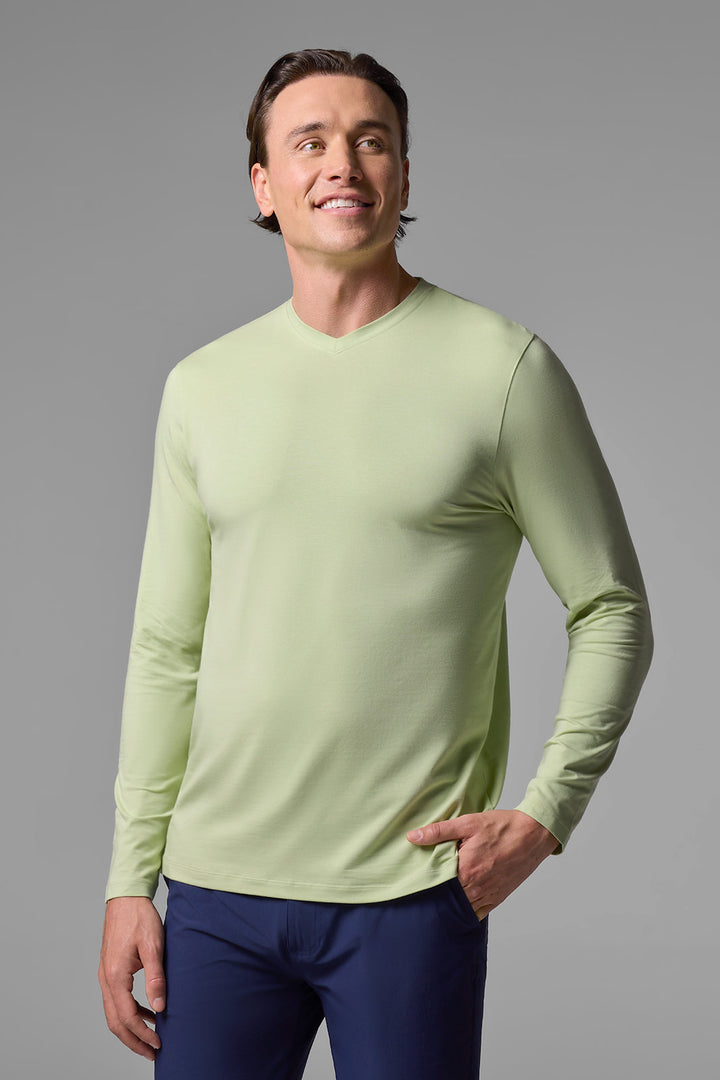 coolibar Men's Morada Everyday Long Sleeve V-Neck T-Shirt