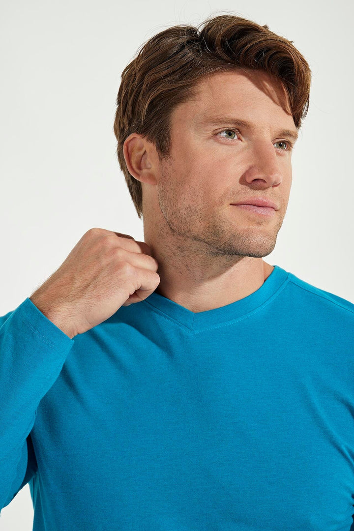 Men's Morada Everyday Long Sleeve VNeck TShirt UPF 50+ Coolibar