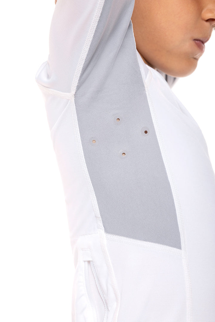Boys' Long Sleeve Rash Guard | White UPF 50+