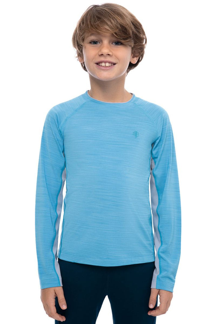 Boys' Long Sleeve Rash Guard | Malibu Blue Line Texture