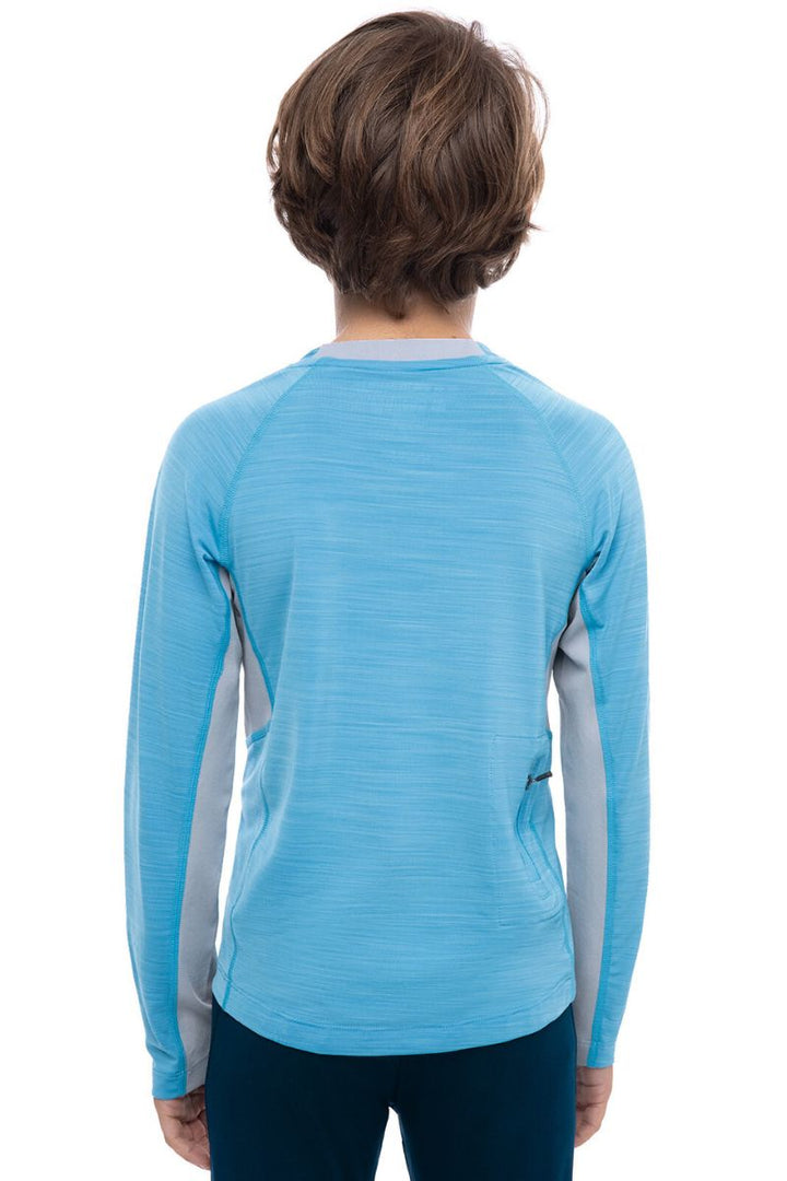 Boys' Long Sleeve Rash Guard | Malibu Blue Line Texture