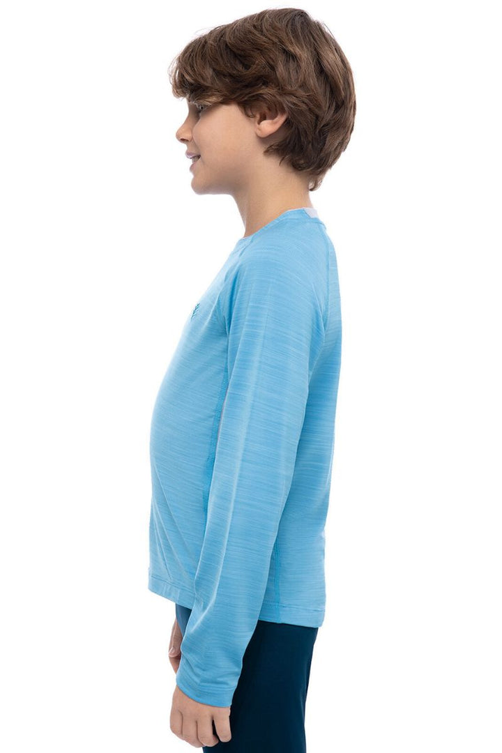 Boys' Long Sleeve Rash Guard | Malibu Blue Line Texture