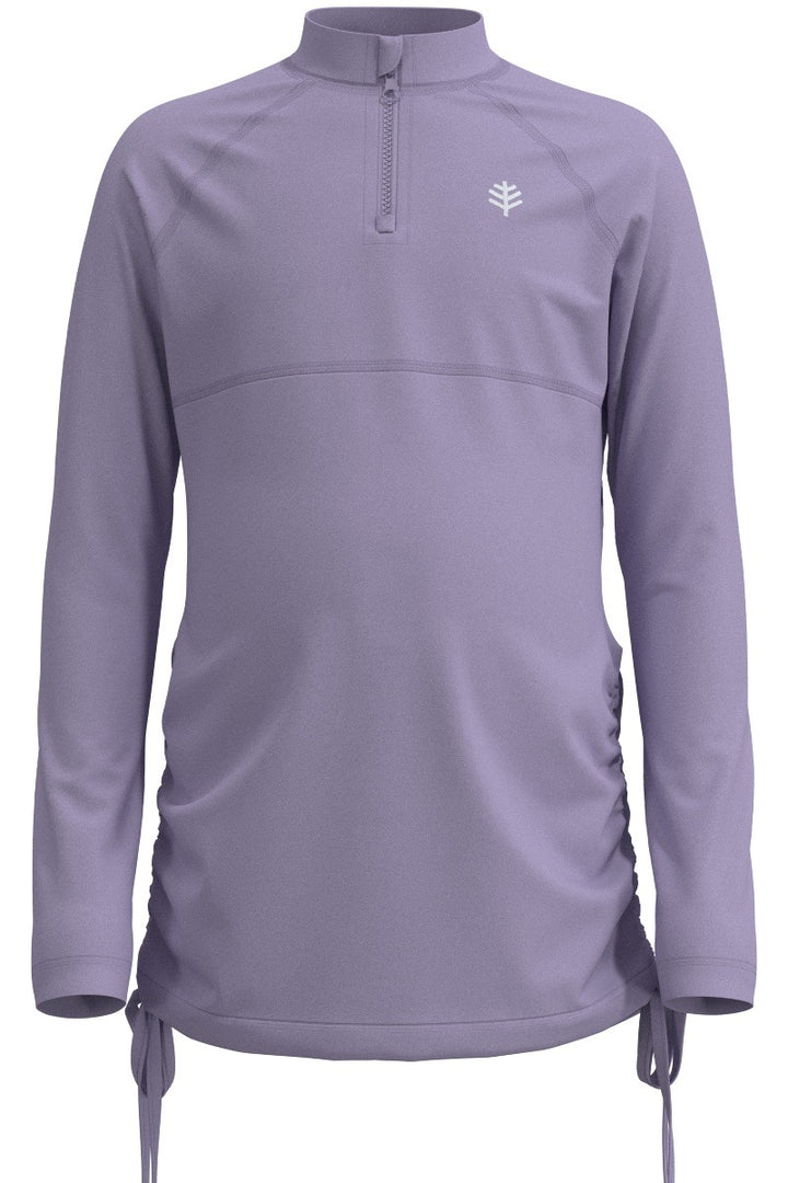 Girls' Ruche Long Sleeve Swim Shirt | Lavendula